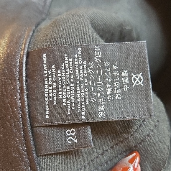 J. Brand 100% Black Lamb‎ Leather Sz. 28 Zippered Ankle Pants - Picture 9 of 16